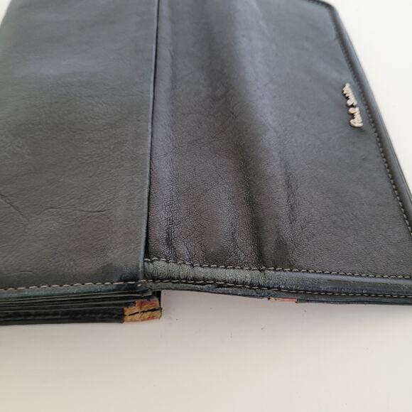 Paul Smith Envelplope Cow Leather Wallet Black Boho Designer Large Classic - Picture 10 of 16